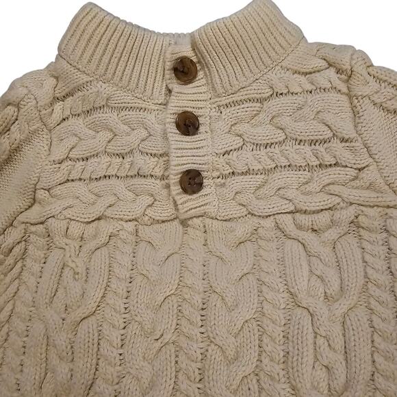 Baby Gap Cable Knit Long Sleeve One-Piece in French Vanilla Size 6-12 Months - Picture 3 of 7